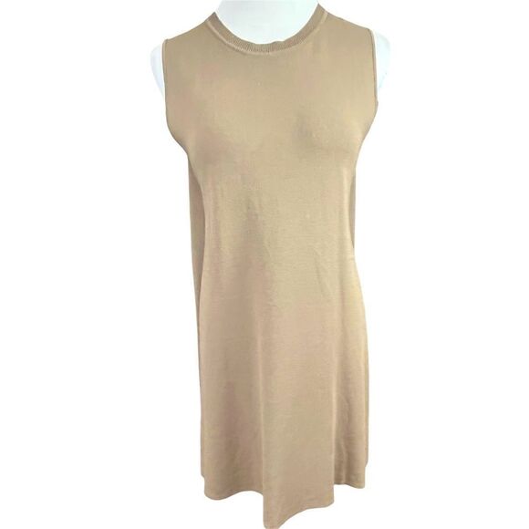 Kerisma Knits Tan Sleeveless Tunic Mini Dress M - Picture 1 of 8